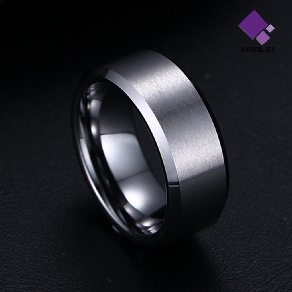 &lt; Naiveblues &gt; 8mm Cincin Unisex Kasual Warna Solid Tidak Mudah Aksesoris Cincin Kenyamanan Untuk