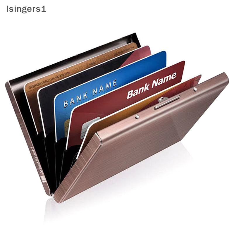 [lsingers1] Fashion Aluminium Antik Card Holder Wanita Pria Logam Sapi Kredit Butik