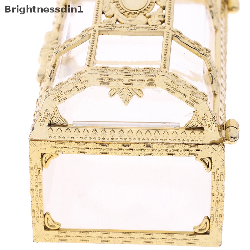 [Brightnessdin1] 1pc Portabel Permen Berongga Emas Perak Harta Karun Dada Case Organizer Kotak Penyimpanan Butik