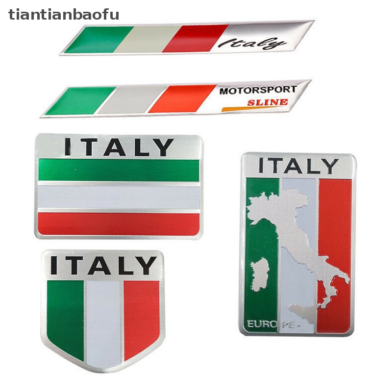 [tiantianbaofu] Aluminium 3D Metal ITALY Italia Bendera Stiker Emblem Badge Decal Mobil Hias Butik