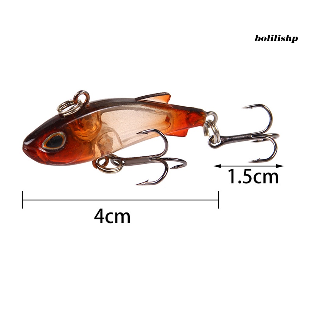 Bo-4.5cm/4g Umpan Palsu 3D Mata Lingkaran Ganda Berduri Treble Hook VIB Umpan Untuk Angling