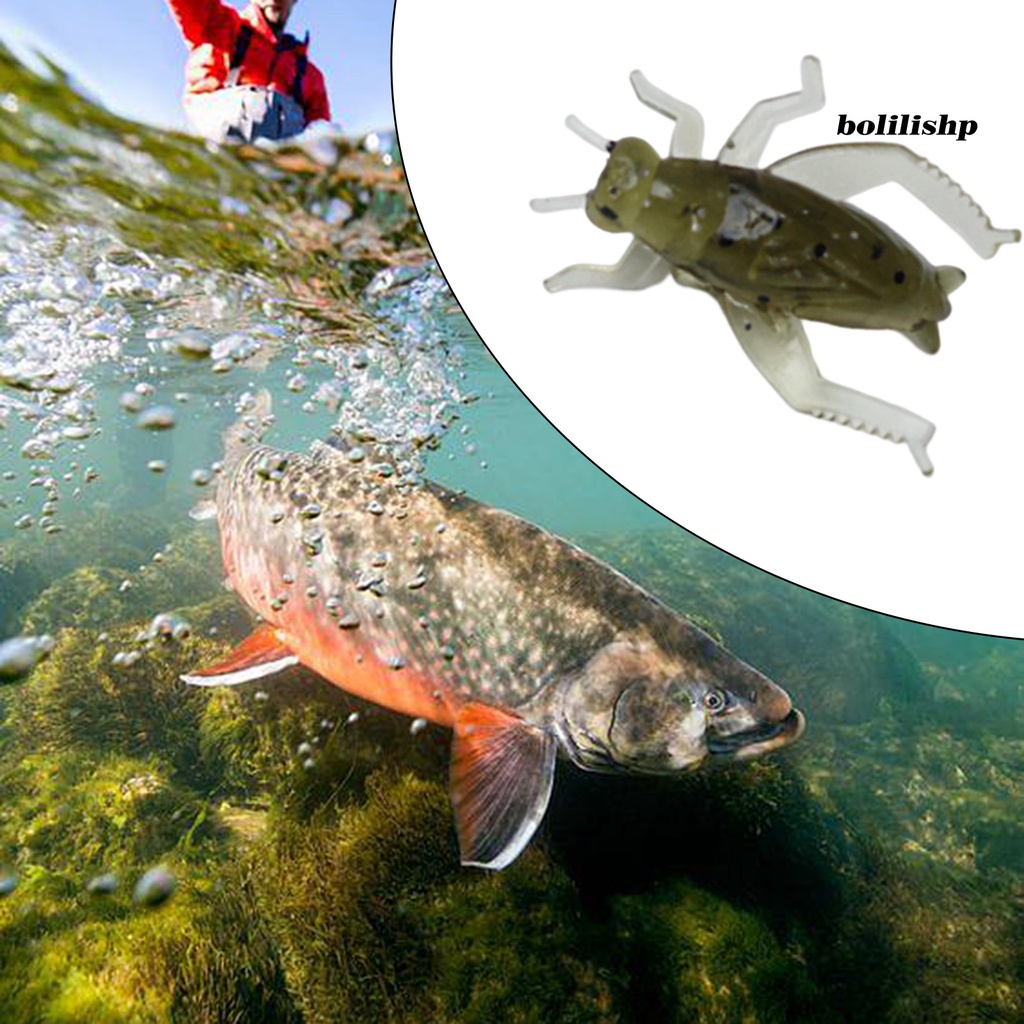 Bo-20pcs 2.5cm/0.6g Soft Lures Realistis Tampil Digunakan Kembali Kompak Ketangguhan Tinggi Meningkatkan Tingkat Memancing Kriket Serangga Fleksibel Mini Umpan Angling Perlengkapan Memancing