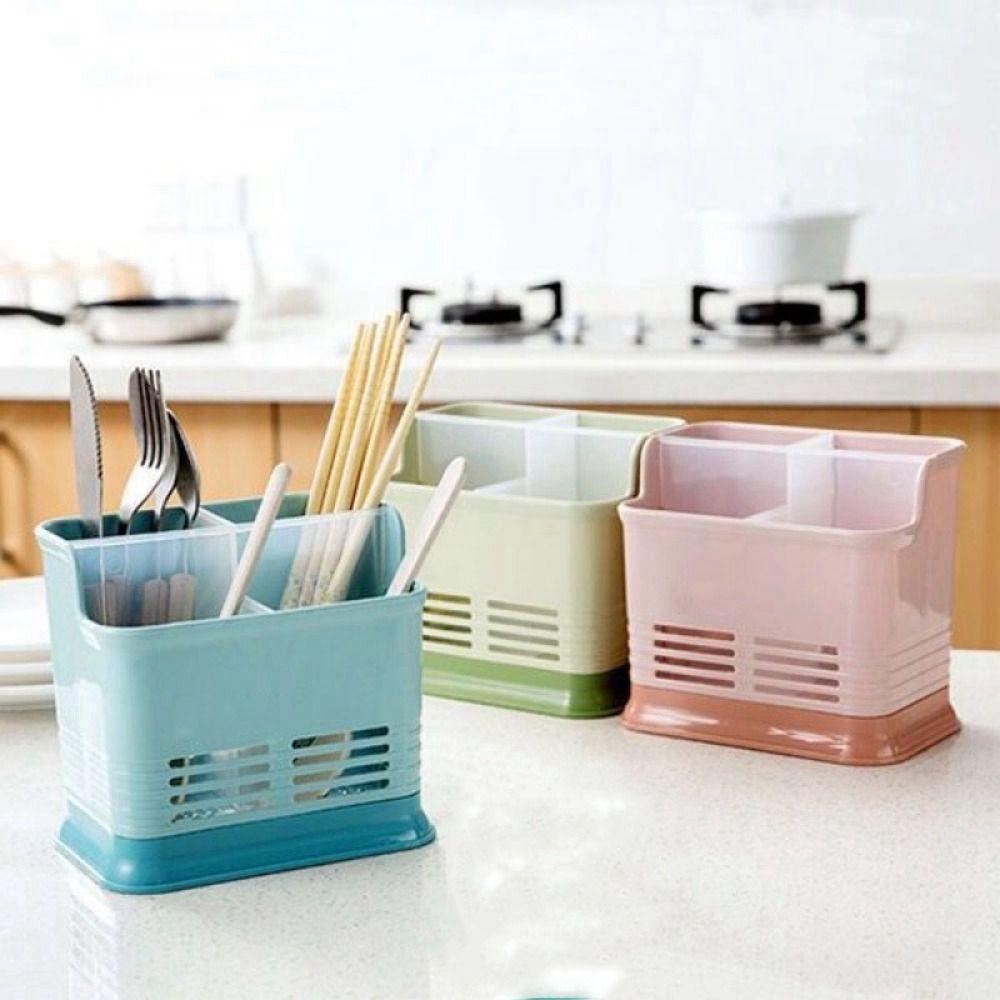 [Elegan] Sendok Garpu Rak Peralatan Makan Plastik Tahan Lama Rak Partisi Hollow Meja Cutlery Organizer