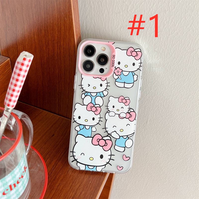 Lovely Hello Kitty &amp; Minnie Skin Feel Soft Case HP iP iPhone 12 13 14 Pro Max 11 Woman Girl FTD Casing Apple