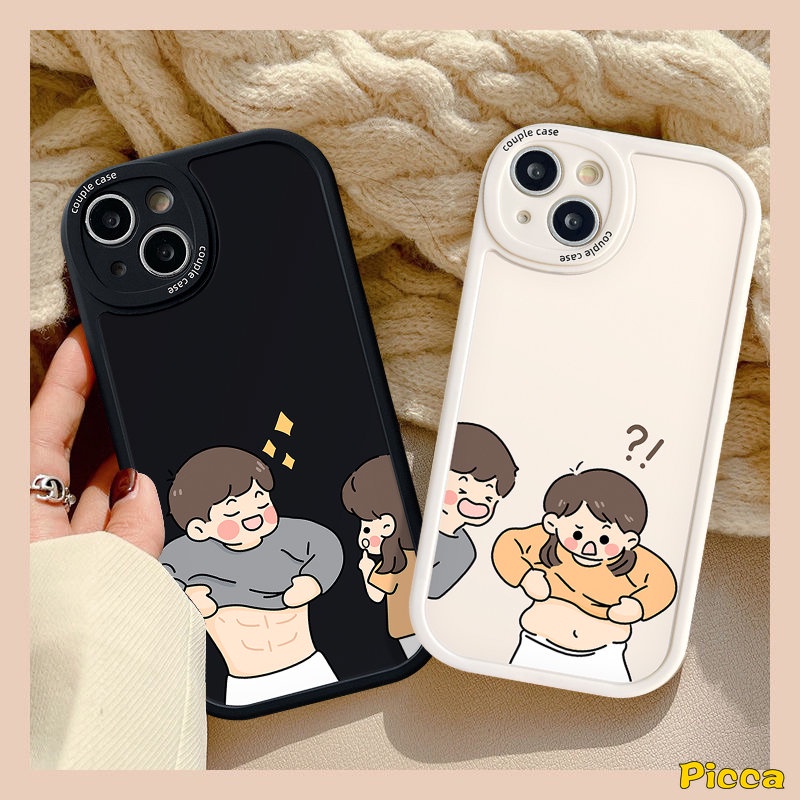 Casing Anak Laki-Laki Perempuan Otot Perut Lucu Kreatif Untuk Infinix Hot10 11 9 Play Hot 10T 10s 11s 10 Lite 10T 10s 11 11s Note8 Smart6 5pasangan Lucu Shockproof Soft Case