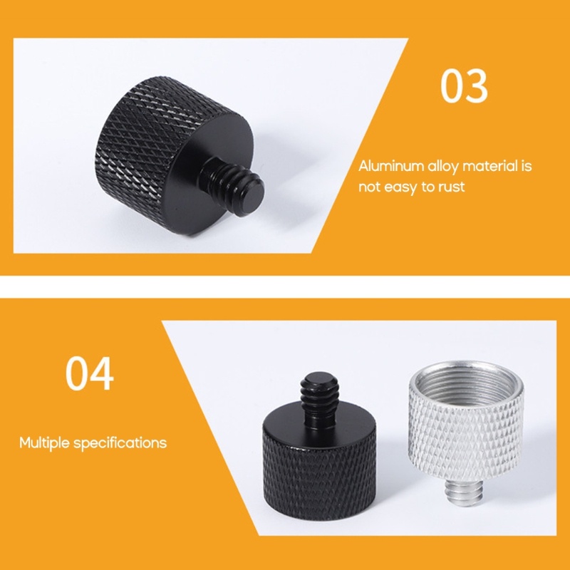 Cre Microphone Stand Adapter Screw Sekrup Konverter 5per8 3/8 1/4 Untuk Microphone Kamera Tripod Stand Sekrup Aluminium Allo