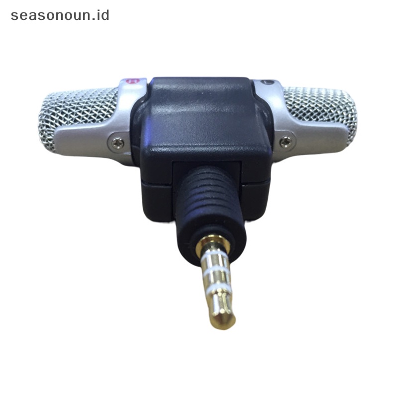 Seasonoun Mini 3.5mm Jack Microphone Stereo Mic Untuk Merekam Handphone Studio Interview Microphone Untuk Smartphone.