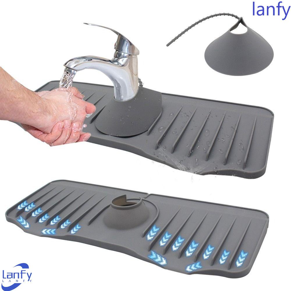 Lanfy Faucet Mat Silicone 1Pcs Untuk Sink Pad Guard Pelindung Meja Kamar Mandi Splash Catcher