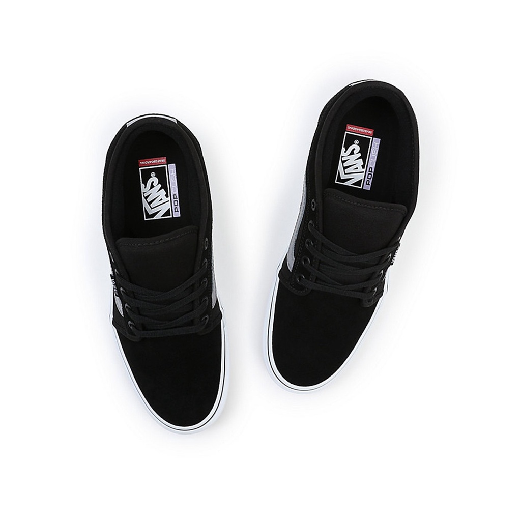 SEPATU VANS OFF THE WALL | CHUKKA LOW SIDE STRIPE BLACK GREY WHITE