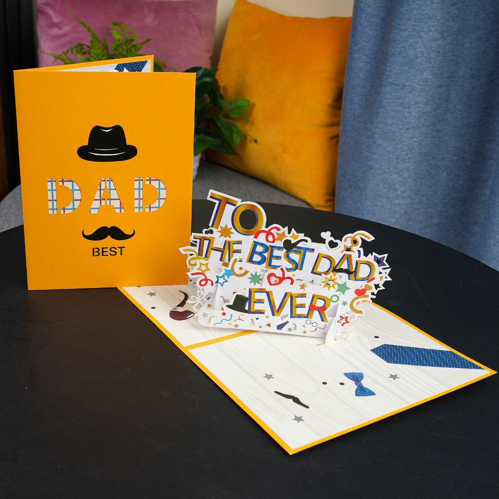 Suyo Happy Fathers Day Card Birthday Pop-Up Untuk Hadiah Handmade Ayah