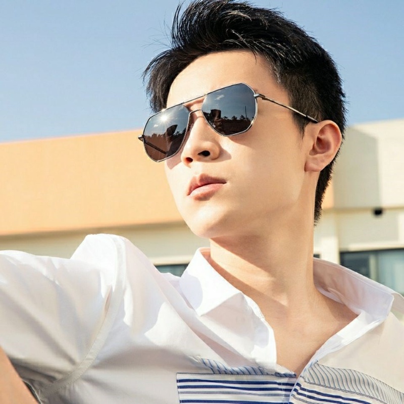 (YUZHU) Kacamata Hitam Berubah Warna Yang Modis Untuk Pria Metal Double Beam Driving Anti UV Sunglasses