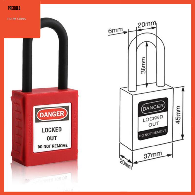 [Predolo] Gembok Safety Security Lockout Keyed Alike Nylon 38mm Shackle Merah