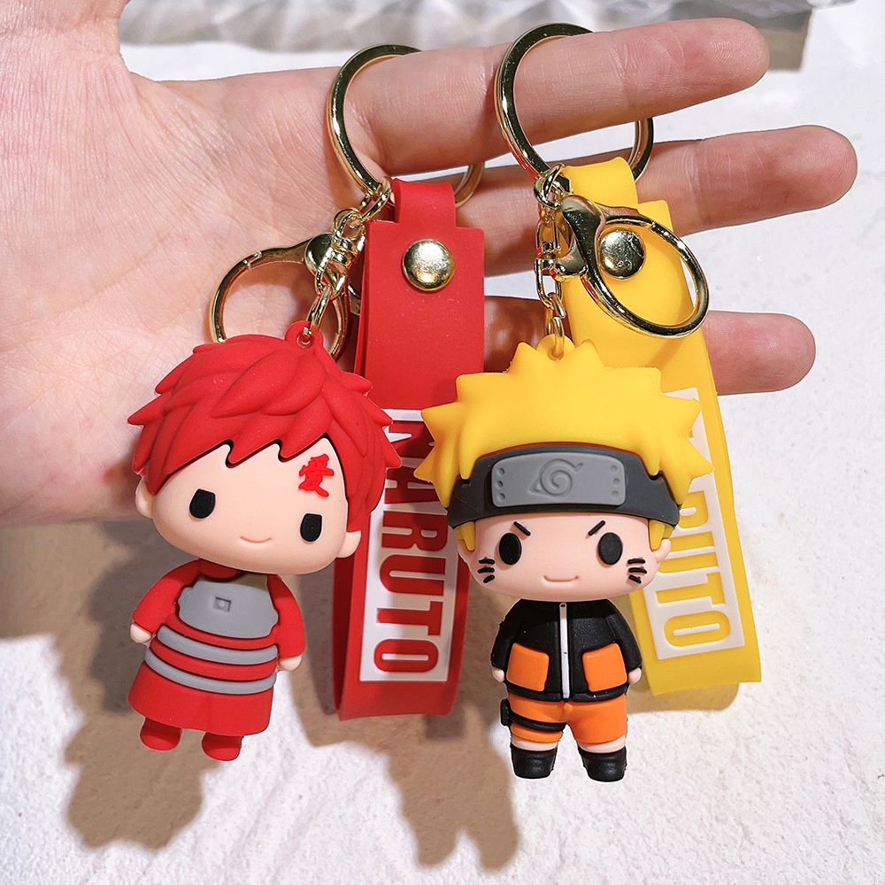 Anime Naruto Action Figure Model Gantungan Kunci Aksesoris Kartun Akatsuki Uchiha Itachi Barang Keren Model Mainan Keychain Liontin