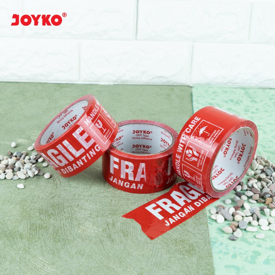 

JOYKO Lakban Fragile 48 Mm - 50m | Isolasi Jangan Dibanting | Opp Tape