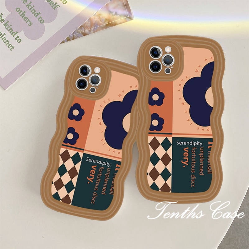 Untuk Samsung S23 S22 S21 S20 Plus S23 S22 S21 S20 Ultra S20 FE S21 FE Note 20Plus Note 20Ultra Wave Edge Rhombic Flower Phone Case