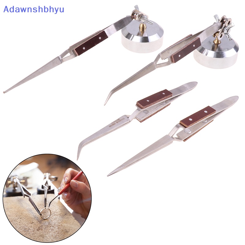 Adhyu Jewelry Solder Pinset Lurus Ujung Lengkung Selflock Welding Tweezer Tool ID