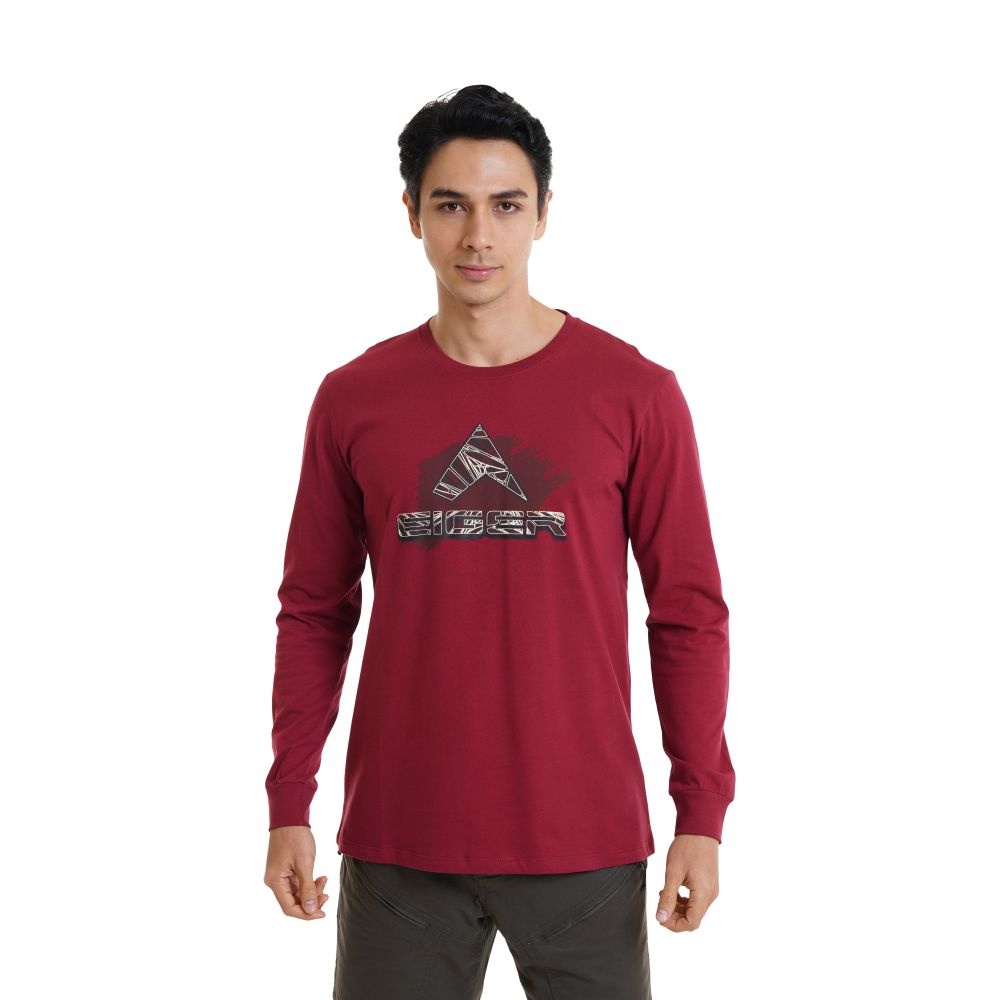 EIGER KAOS PRIA LENGAN PANJANG SKOMER T-SHIRT - RED