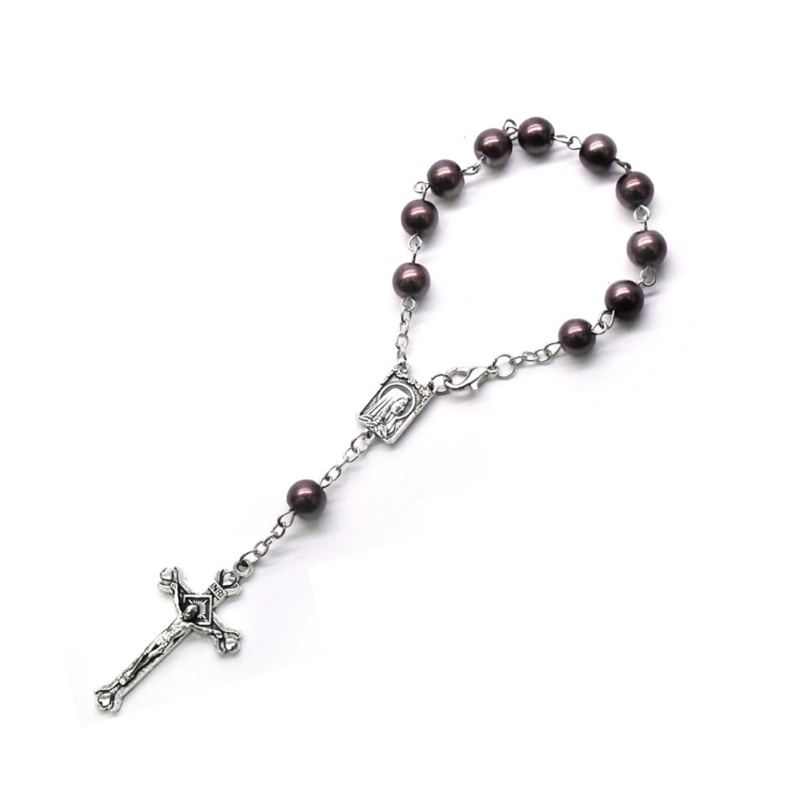 Siy Rosario Mini Baptis Favor 11-Bead Pearl Finger Rosaries Weddings Party Favor Baptis Rosario Jari Baptis Rosaries