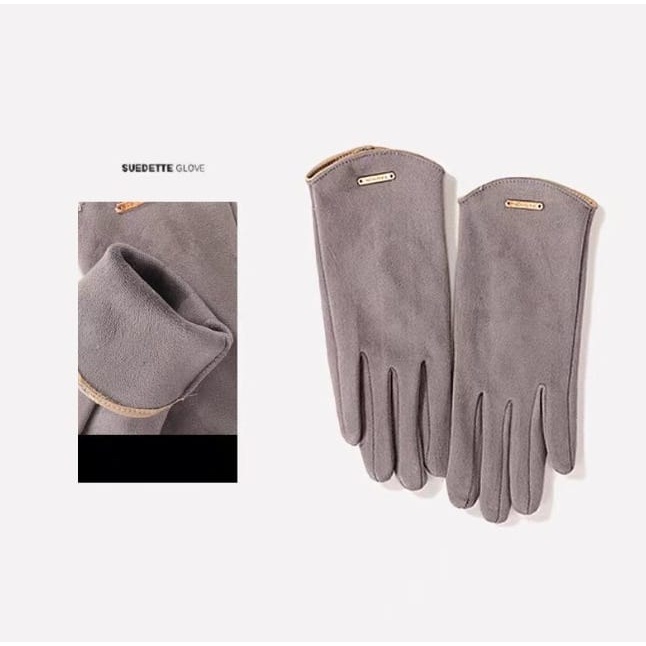 IMPORT SUEDETTE WOMAN WINTER GLOVES FASHION SARUNG TANGAN WANITA MUSIM DINGIN