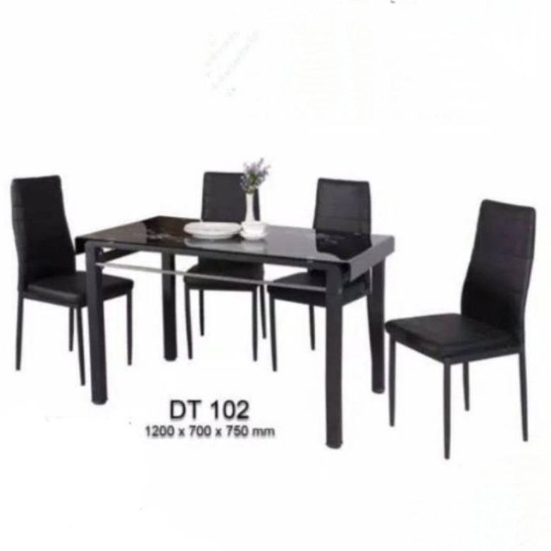 Meja Makan Besi Set 4 Kursi Minimalis Mewah Modern Premium Informa Dining Table Stylish Siantano Lip