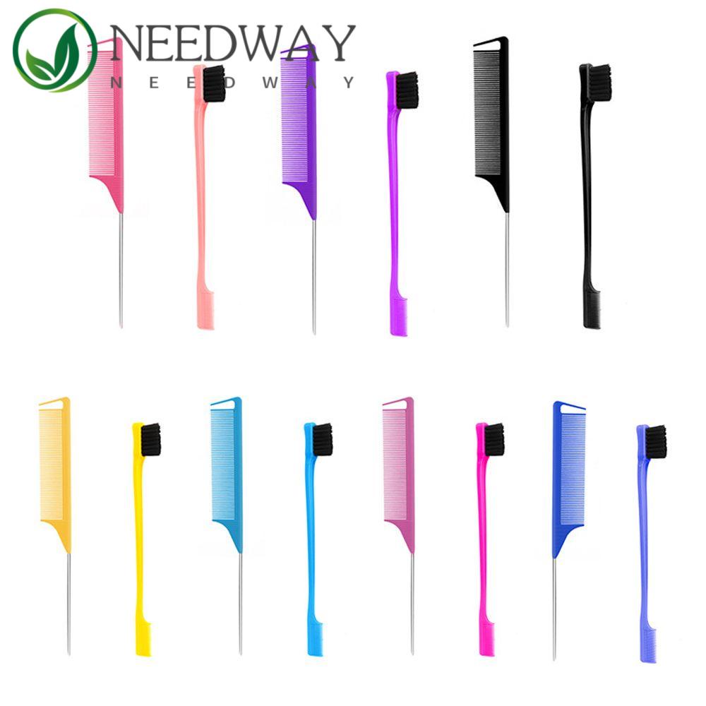 Needway   Sikat Sisir Rambut Set Sorot Baru Hairdresser Beauty Barber Sisir Gigi Halus Sikat Rambut Padat Dual Makeup Alat Sikat Kontrol Tepi