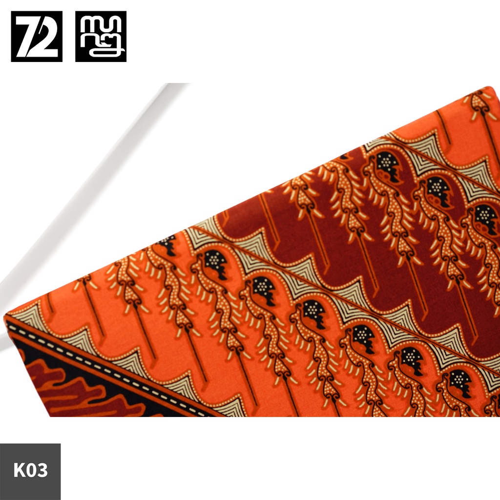 KAIN BATIK PREMIUM Katun Motif Parang Duri Warna Orange 723666 Cap 72 Jarik Jarit Samping Kebat Panjang Batik Katun Modern Premium Bahan Seragam Batik Pernikahan Kantor Keluarga Murah Kamen Jadi Batik Bali Lembaran