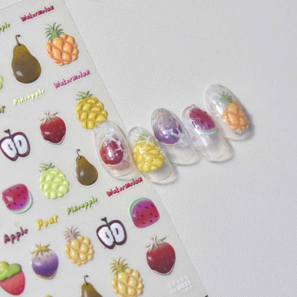 Mxbeauty Stiker Kuku Jelly Fashion Lucu Buah Kelinci Beruang Panda Hiasan Kuku