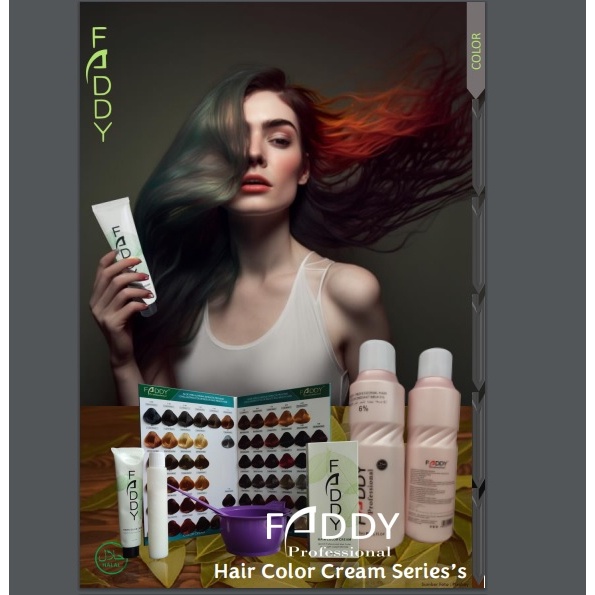 Faddy / Ash (.7) / Hair Color Cream Set (Pewarna Rambut) 100ml - CO