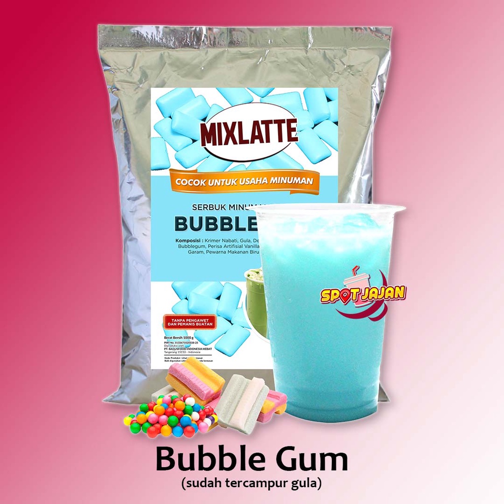 

MIXLATTE Bubble Gum 1 kg Bubuk Minuman Dengan Gula / Serbuk Instan Aneka Rasa
