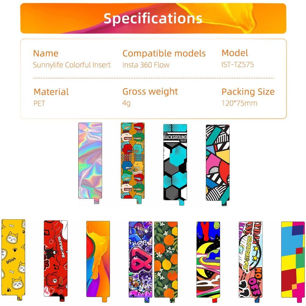 POPULAR Populer 4Pcs /Set Colorful Insert New Decals Dekorasi PET Untuk Insta360 Flow