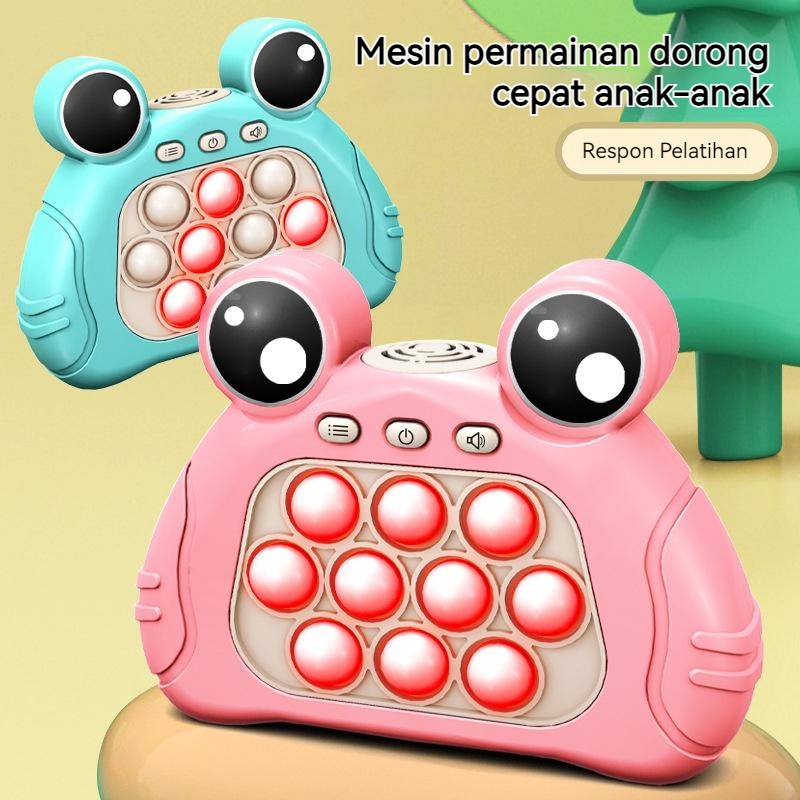 【Penjual Lokal】Pop it Press Bubble Game Machine Whack-a-mole Mainan Handheld Push Hamster Game Cowok Cewek Mainan Edukasi Stress Fidget Sensory Toy - Baterai Gratis