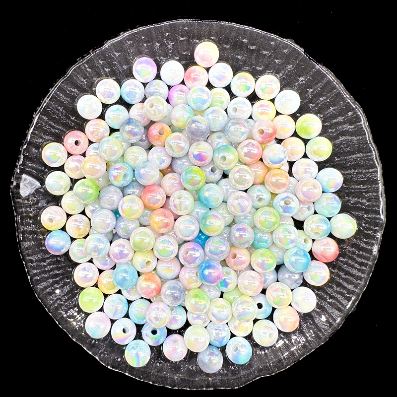 100pcs/pack 6mm Acrylic AB Color Dream Round Beads Untuk Membuat Perhiasan DIY Gelang Manik-Manik Aksesoris Manik-Manik Manik-Manik Manik-Manik Longgar