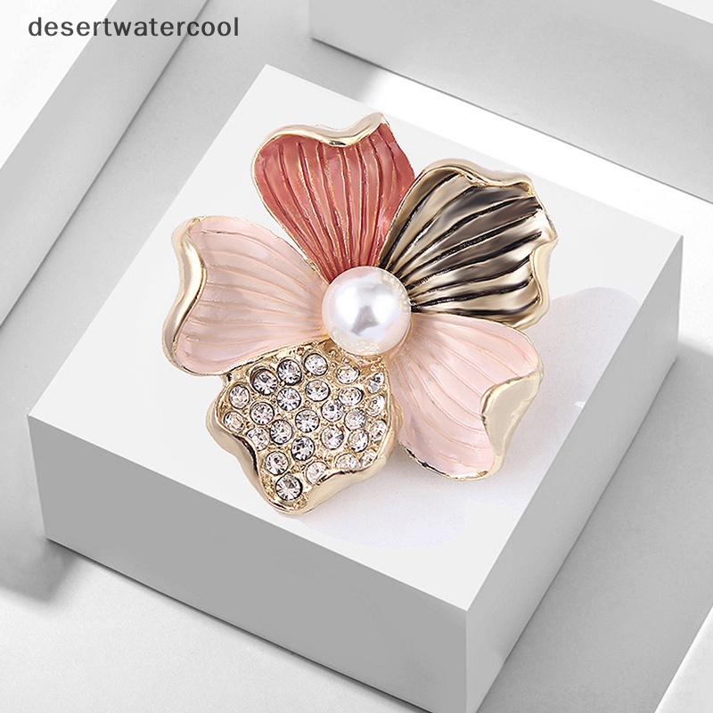 Deid Fashion Kristal Berlian Imitasi Mutiara Bunga Bros Pin Wanita Gadis Anti-exposure Brooch Martijn