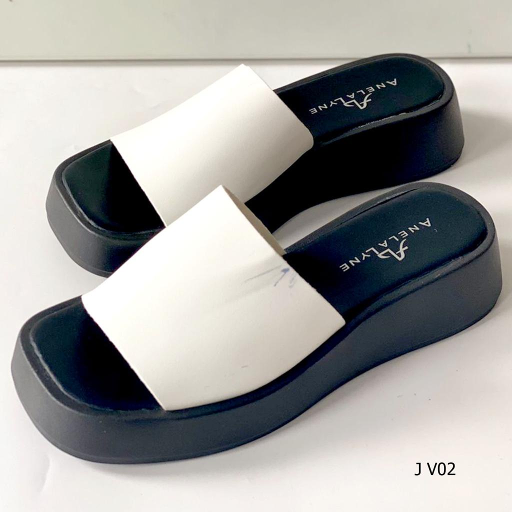 V02  REJECT LUNTUR   ANELA LYNE  SANDAL / SLOP/ WEDGES ZAHAR WANITA SIMPLE BDG