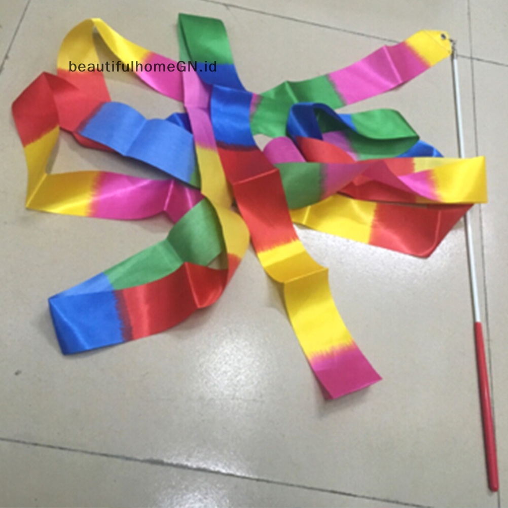 {Cantik} 4m Kids Dance Ribbon Gym Irama Art Senam Balet Streamer Batang Berputar~