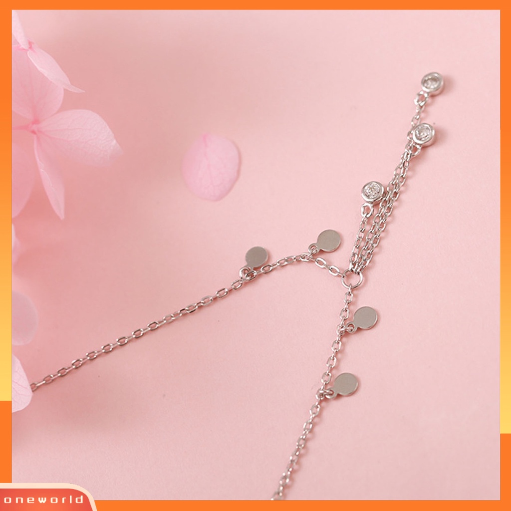 [ONE] Kalung Wanita Hias Artistik Warna Silver Desain Rumbai Kalung Klavikula Untuk Hadiah