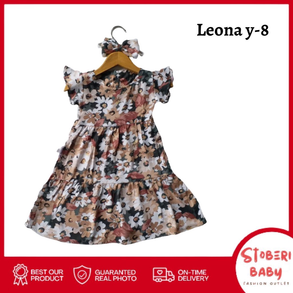 stoberi baby - BBB DRESS LEONA dress anak perempuan bayi motif bunga lucu free headband