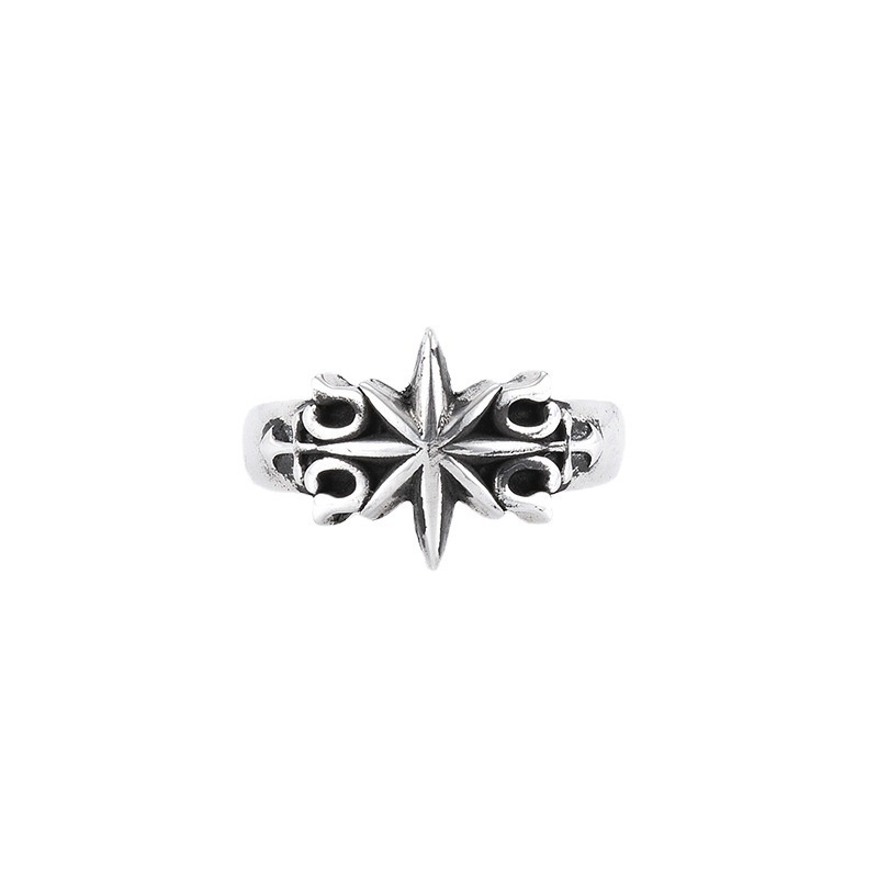 Hexagram Cincin Pria Trendi Hip-Hop Pria Seni Retro Ring