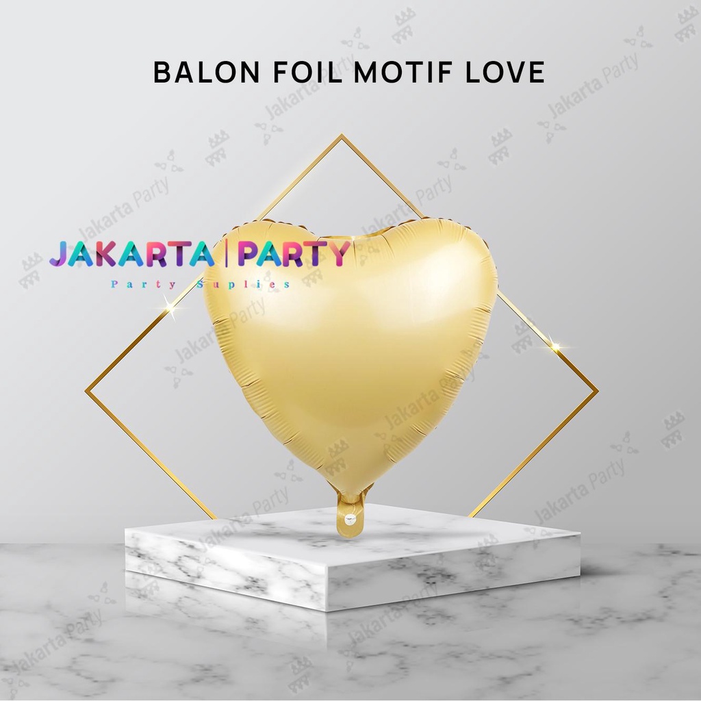 balon foil hati Retro Cream / balon bentuk hati / balon hati Retro