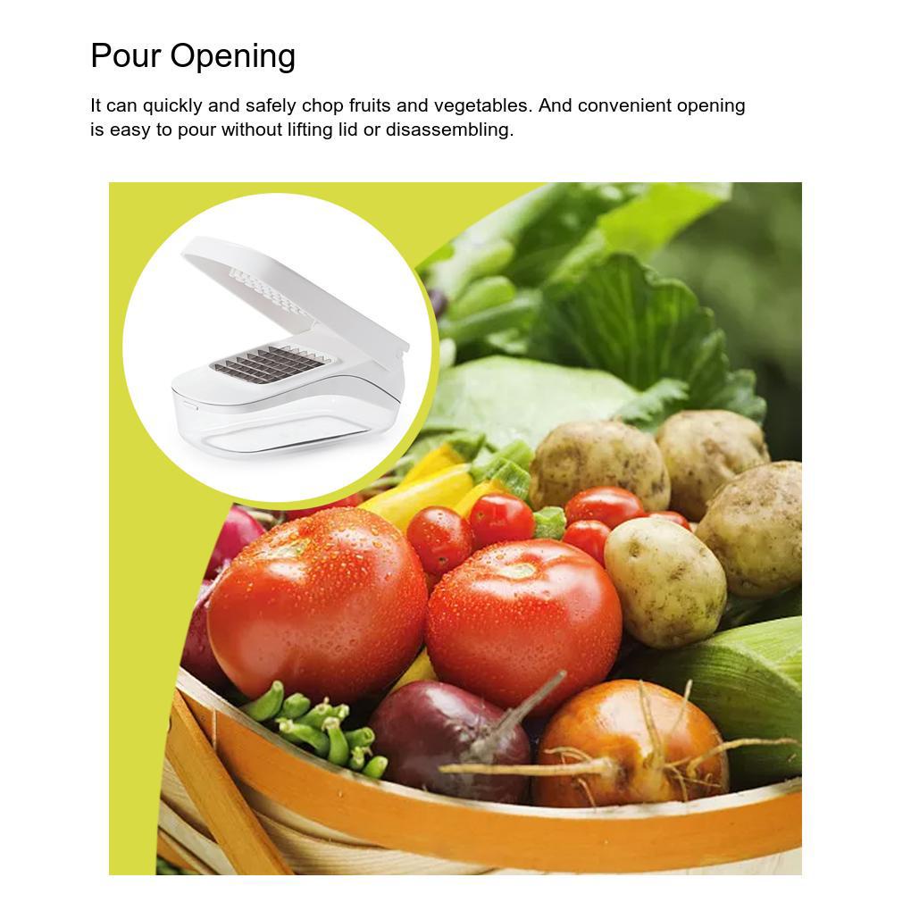 Alat Pencacah Sayur Bawang Kentang Slicer Stainless Steel Removable Grid Kitchen Gadget Shredder Tools Dengan Wadah