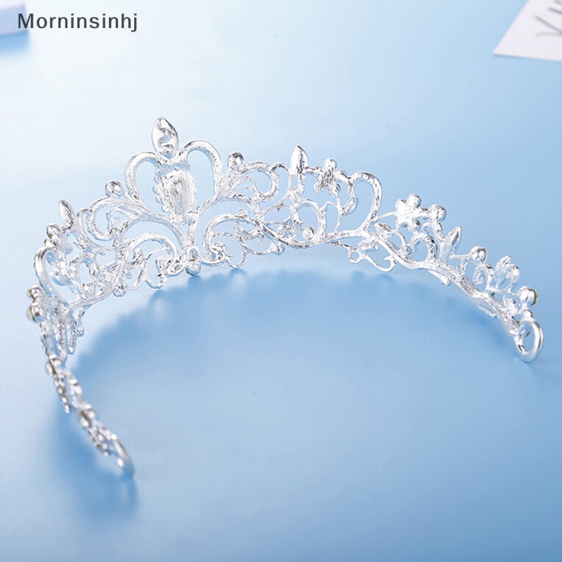 Mornin Wanita Gadis Elegan Pernikahan Pengantin Mahkota Hiasan Kepala Berlian Imitasi Tiara Hadiah Lucu id