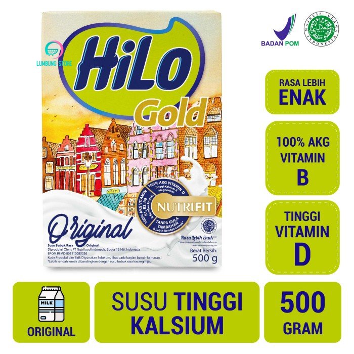 

HiLo Gold Original (Plain) 500gr - Susu Tinggi Kalsium