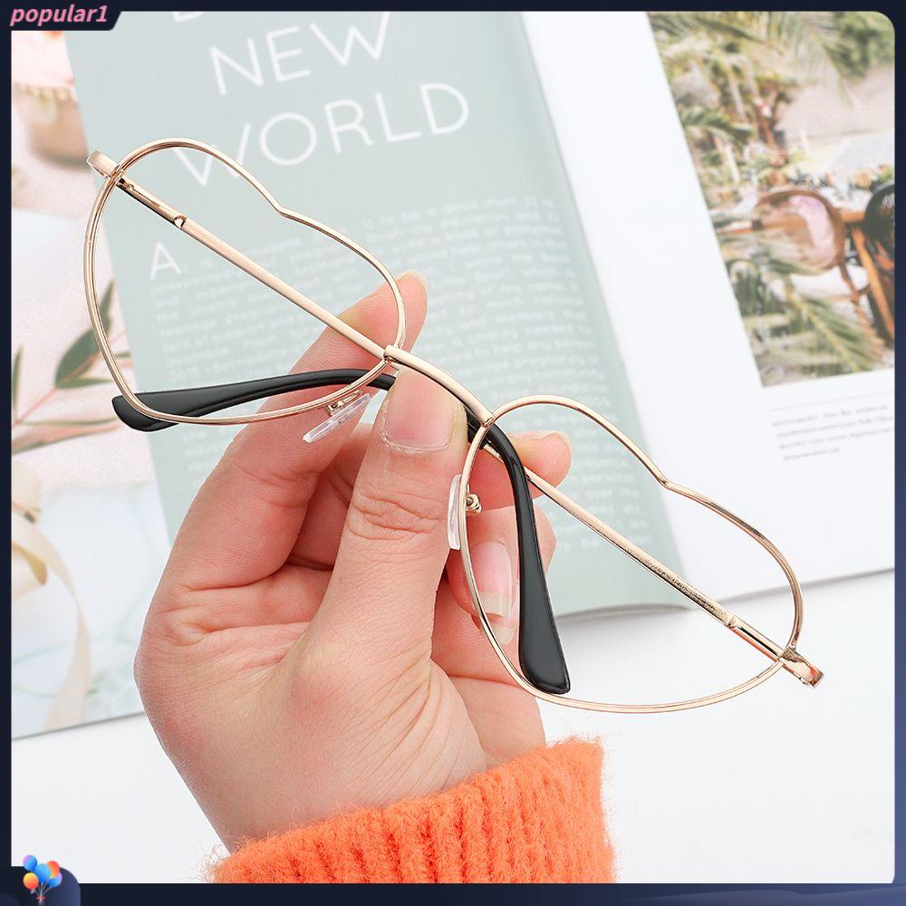 Populer Kacamata Frame Fashion Logam Tanpa Lensa Fotografi Eyeglasses