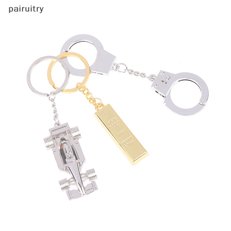 Prt Lucu Emas Zinc Alloy Persegi Panjang Gantungan Kunci Mini Gold-color Bar Key Rings PRT