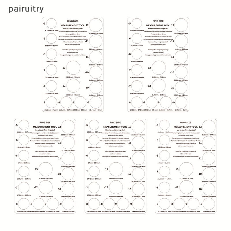 Prt 2pcs/lot Paper Ring Sizer Alat Ukur Set Alat Membuat Perhiasan PRT