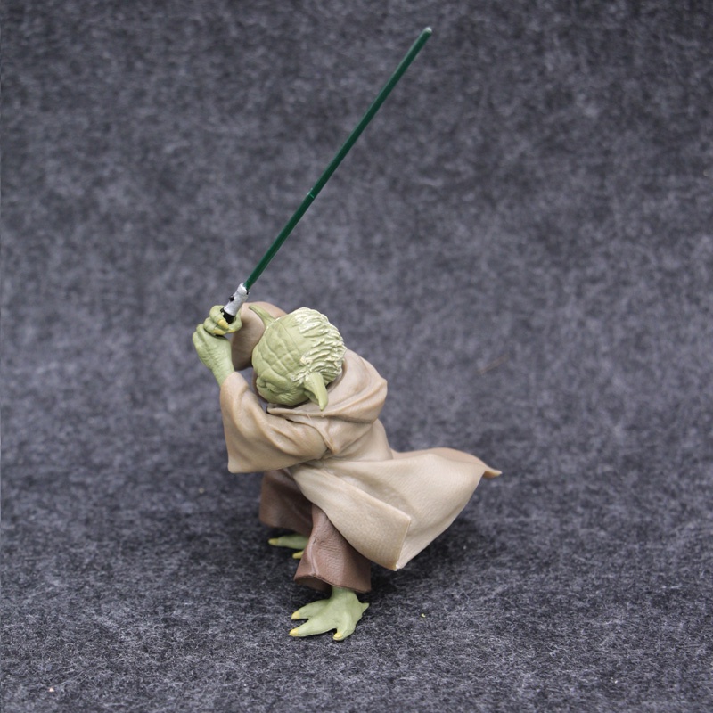 Mainan Figur Tinju Star Wars Jedi Knight Master Yoda Dengan Lightsaber Topper Kue Star Wars Yoda Ornament Collectible Toy