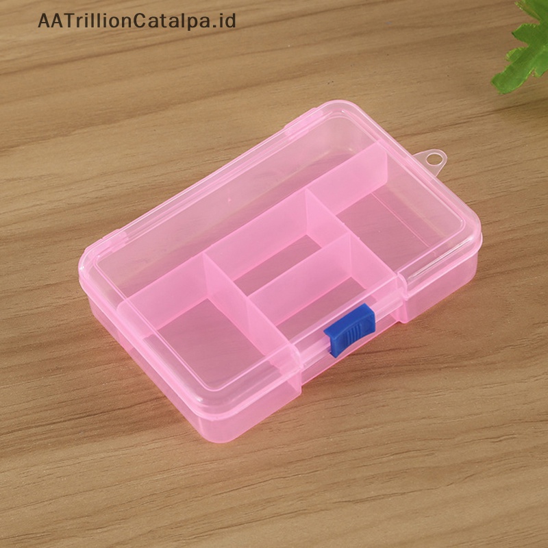 Aatrillioncatalpa 5kisi Penyimpanan Plastik Kotak Perhiasan Kompartemen Wadah Untuk Manik-Manik Perhiasan ID