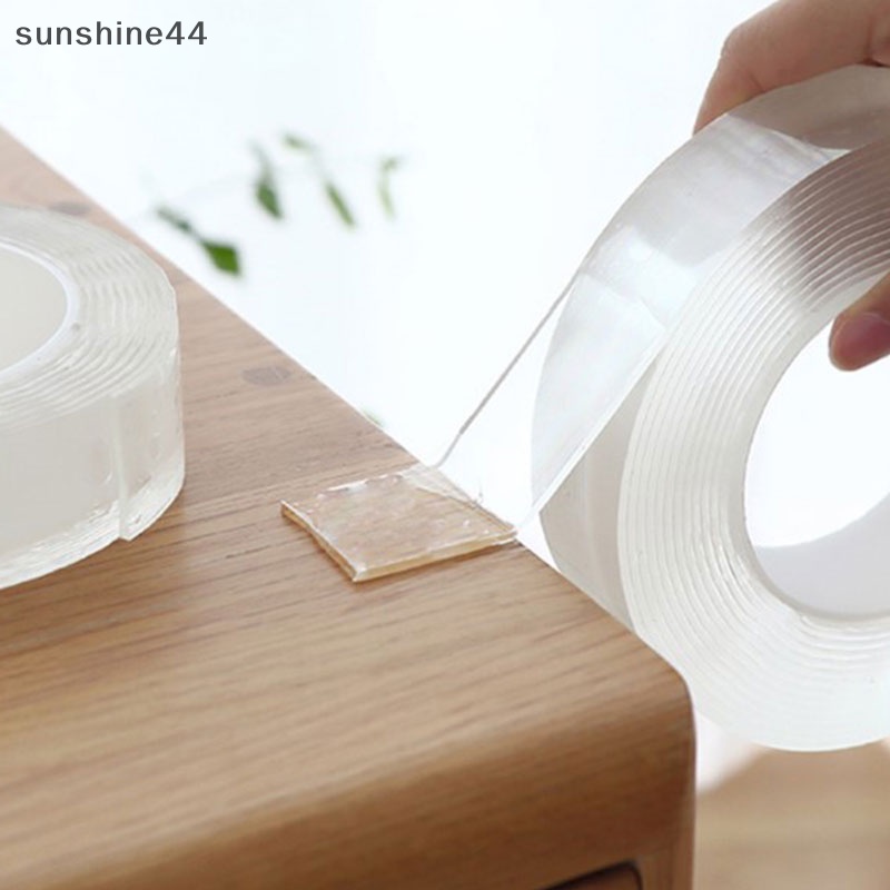 Sunshine Transparan Nano Tape Washable Perekat Dua Sisi Tempel Jejak Lem Lepas Pasang ID