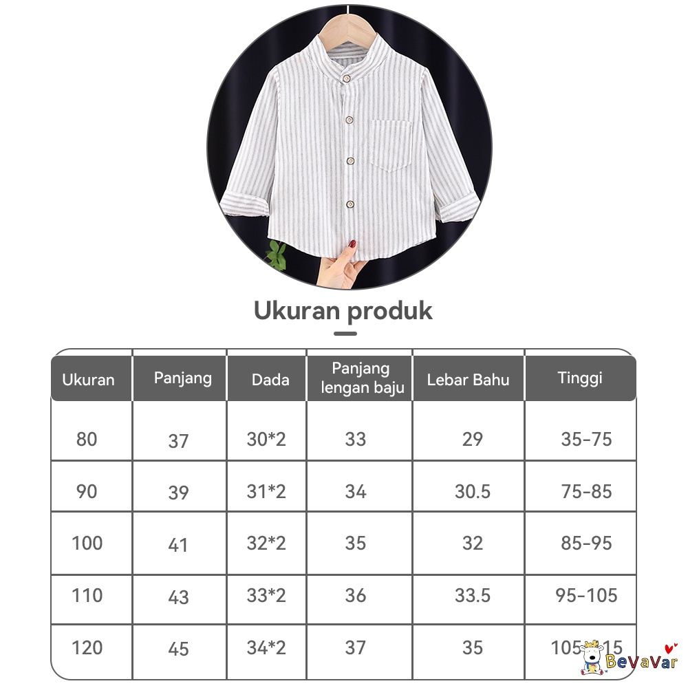 BEVAVAR 0-4 thn Kemeja anak-anak/Baju anak striped shirt Bayi laki-laki