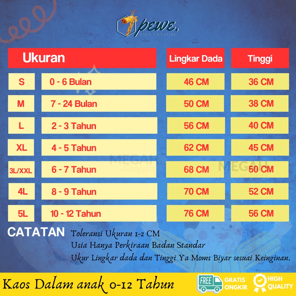 6 Pcs Singlet Anak Warna Random Usia 0-5 Tahun Tanpa Bolong Bolong Kaos Dalam Kutang TREN / Singlet Kaos Dalam anak laki laki umur 1-2 tahun - Kaos dalam anak laki laki lusinan - Kaos dalam bayi laki laki - Kaos dalam bayi perempuan - Daleman anak
